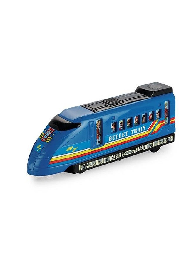 Toy Vibes Plastic Bullet Train Toys Vehicle Playset for Kids, Ultimate Adventure Express Train Toy for Kids Boy and Girls (Blue) (Pack of 5) - Image 2